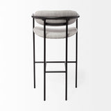 Parker Gray Fabric Seat Black Metal Bar Stool from Mercana - Luna Furniture