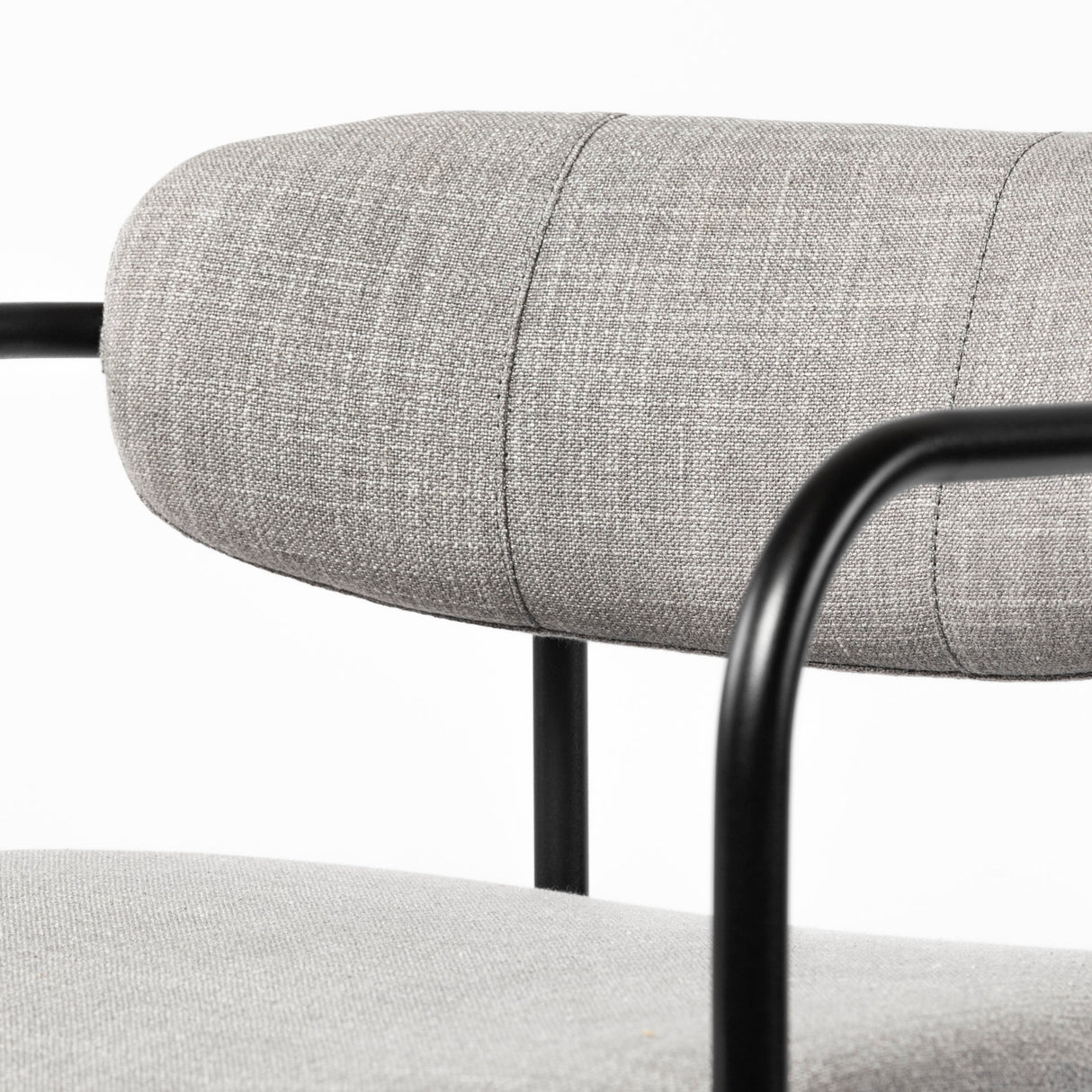 Parker Gray Fabric Seat Black Metal Bar Stool from Mercana - Luna Furniture