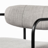 Parker Gray Fabric Seat Black Metal Bar Stool from Mercana - Luna Furniture