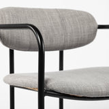 Parker Gray Fabric Seat Black Metal Bar Stool from Mercana - Luna Furniture