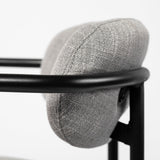 Parker Gray Fabric Seat Black Metal Bar Stool from Mercana - Luna Furniture
