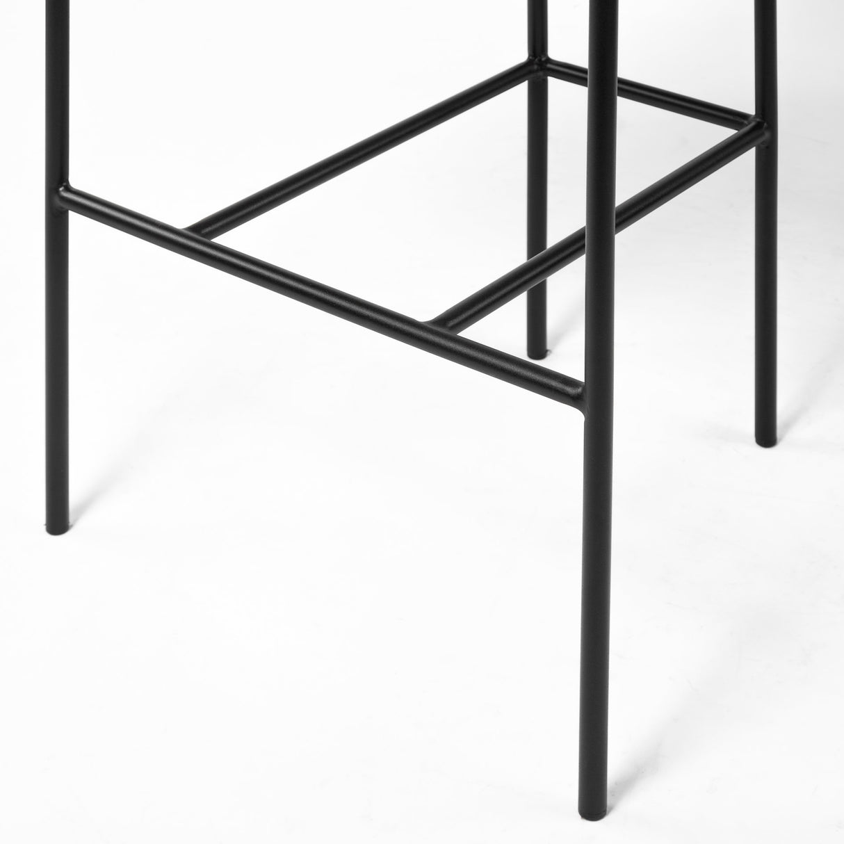 Parker Gray Fabric Seat Black Metal Bar Stool from Mercana - Luna Furniture