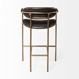 Parker Brown Faux Leather Seat Gold Metal Counter Stool from Mercana - Luna Furniture