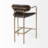 Parker Brown Faux Leather Seat Gold Metal Counter Stool from Mercana - Luna Furniture