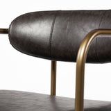 Parker Brown Faux Leather Seat Gold Metal Counter Stool from Mercana - Luna Furniture