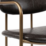 Parker Brown Faux Leather Seat Gold Metal Counter Stool from Mercana - Luna Furniture