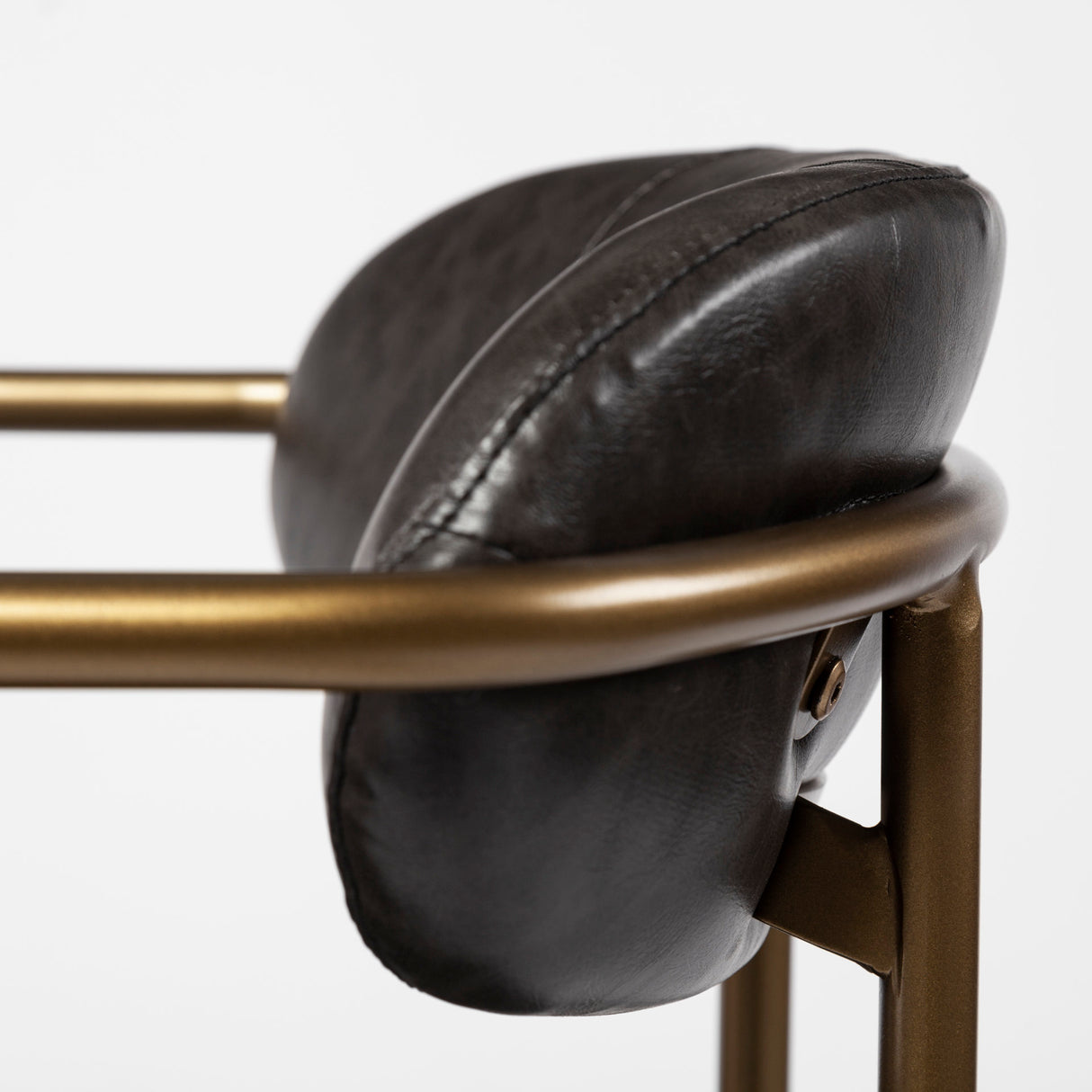 Parker Brown Faux Leather Seat Gold Metal Counter Stool from Mercana - Luna Furniture