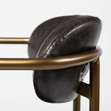 Parker Brown Faux Leather Seat Gold Metal Counter Stool from Mercana - Luna Furniture