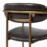 Parker Brown Faux Leather Seat Gold Metal Counter Stool from Mercana - Luna Furniture