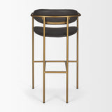 Parker Brown Faux Leather Seat Gold Metal Bar Stool from Mercana - Luna Furniture