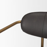 Parker Brown Faux Leather Seat Gold Metal Bar Stool from Mercana - Luna Furniture
