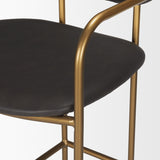 Parker Brown Faux Leather Seat Gold Metal Bar Stool from Mercana - Luna Furniture