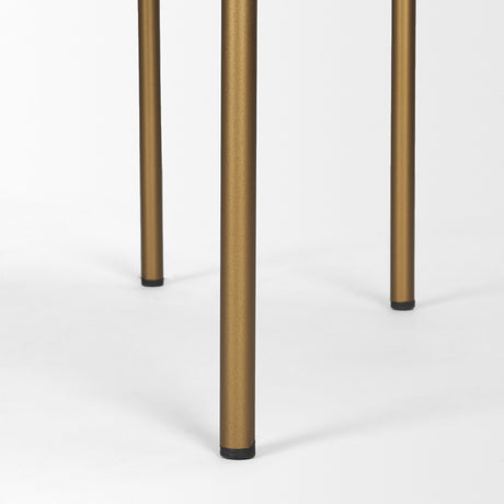 Parker Brown Faux Leather Seat Gold Metal Bar Stool from Mercana - Luna Furniture