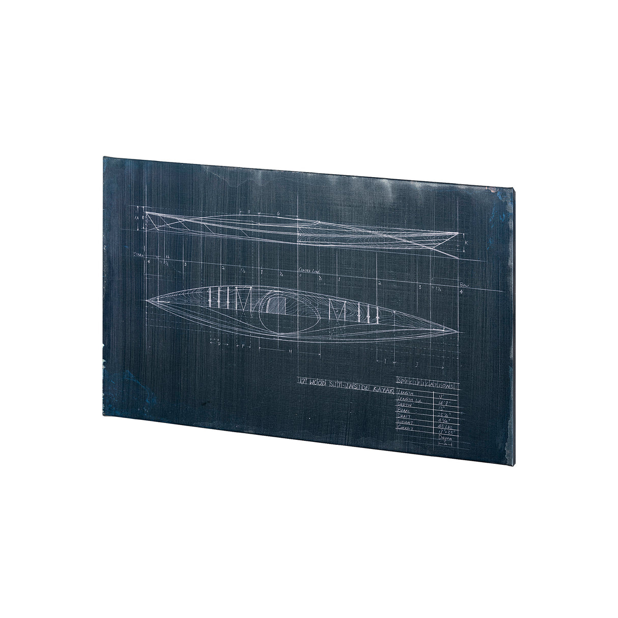 Kayak Blueprint (40 x 24) by Fiona H a Hand Embellished Textured Canvas from Mercana - Luna Furniture
