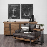 Maddox 16L x 13.5W x 27H Medium Brown Wood w/ Black Metal C-shaped End/Side Table from Mercana - Luna Furniture