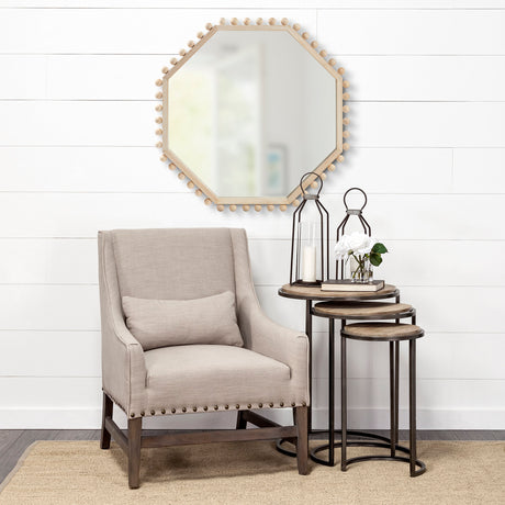 Torquay 33L x 33H Natural Wood Octagon Frame Mirror from Mercana - Luna Furniture