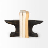 Anvilia (Set of 2) 12L x 4W Black With Gold Accents Anvil Shaped Bookends from Mercana - Luna Furniture