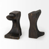 Anvilia (Set of 2) 12L x 4W Black With Gold Accents Anvil Shaped Bookends from Mercana - Luna Furniture