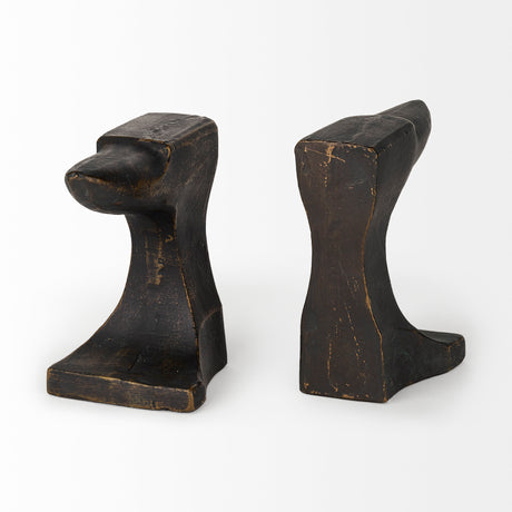 Anvilia (Set of 2) 12L x 4W Black With Gold Accents Anvil Shaped Bookends from Mercana - Luna Furniture