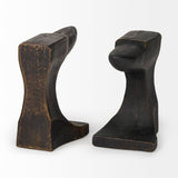 Anvilia (Set of 2) 12L x 4W Black With Gold Accents Anvil Shaped Bookends from Mercana - Luna Furniture