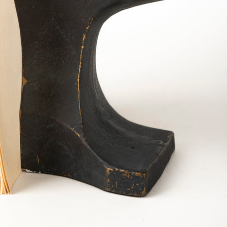 Anvilia (Set of 2) 12L x 4W Black With Gold Accents Anvil Shaped Bookends from Mercana - Luna Furniture