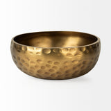 Karmel 12L x 12W Gold Hammered Aluminum Bowl from Mercana - Luna Furniture