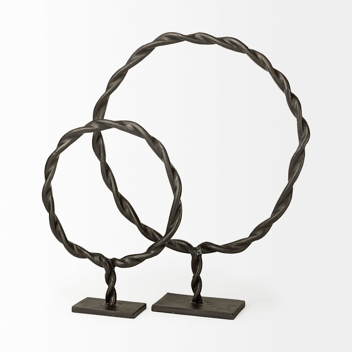 Rizwan (Small) Black Aluminum Braided Circular Object from Mercana - Luna Furniture