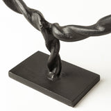 Rizwan (Small) Black Aluminum Braided Circular Object from Mercana - Luna Furniture