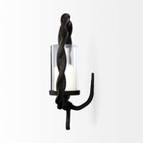 Rizwan 12.0L x 14.0W x 4.5H Black Aluminum Braided Circular Candle Holder from Mercana - Luna Furniture