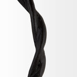 Rizwan 12.0L x 14.0W x 4.5H Black Aluminum Braided Circular Candle Holder from Mercana - Luna Furniture