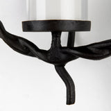 Rizwan 12.0L x 14.0W x 4.5H Black Aluminum Braided Circular Candle Holder from Mercana - Luna Furniture