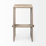 Aida 30" Seat Height Light Gray Wood Bar Stool from Mercana - Luna Furniture