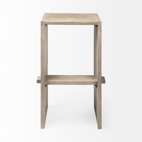 Aida 30" Seat Height Light Gray Wood Bar Stool from Mercana - Luna Furniture