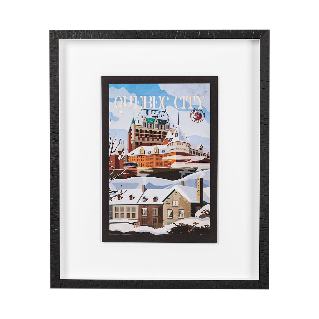 Quebec City Go Canada (M) by Mercana Studio a Framed Art Print Matted under Glass from Mercana - Luna Furniture