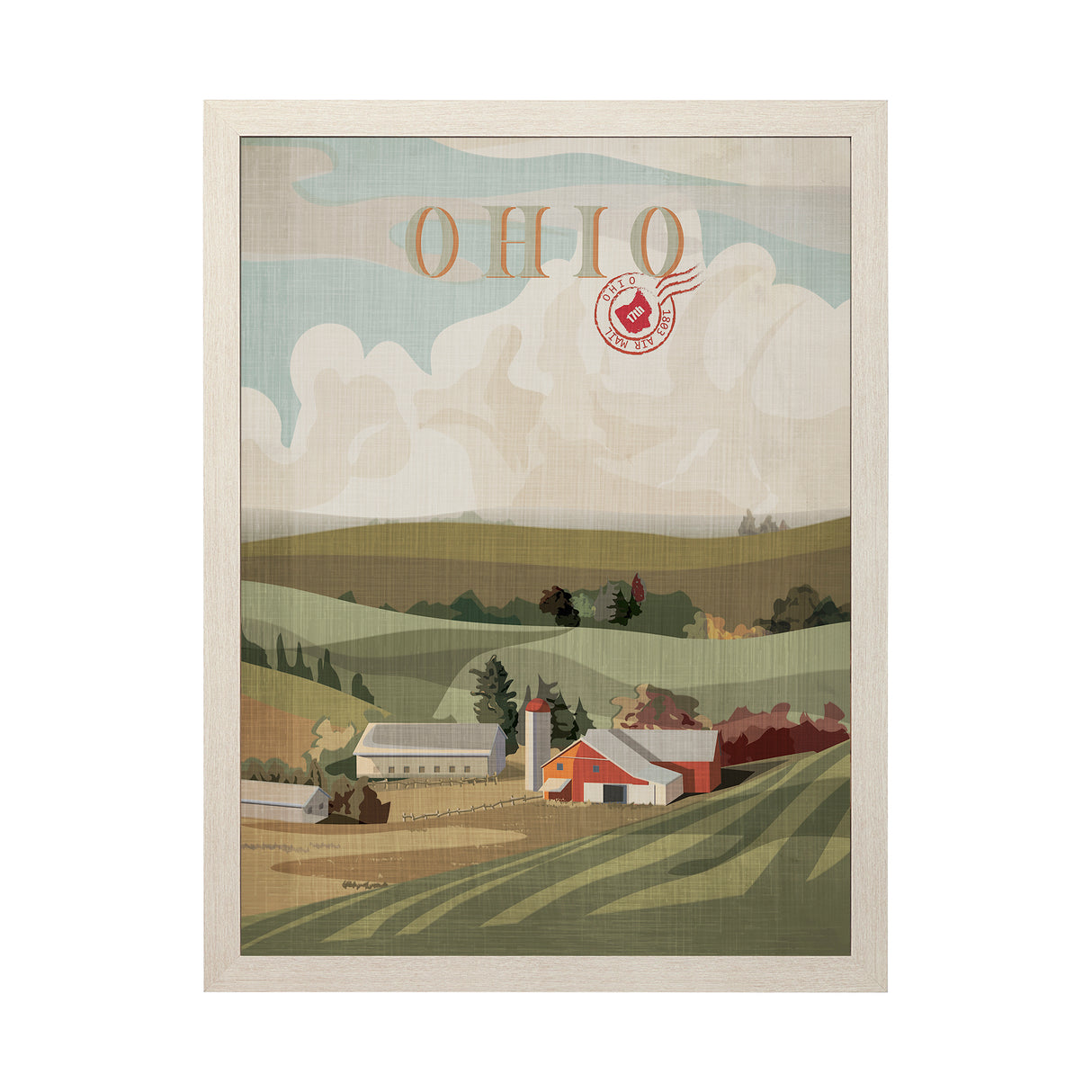 Ohio Go USA (L) by Mercana Studio a Hand Embellished Decograph Framed Art Print from Mercana - Luna Furniture
