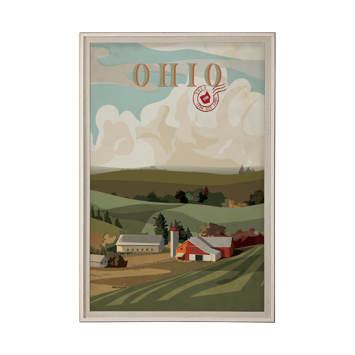 Ohio Go USA (XL) by Mercana Studio a Hand Embellished Decograph Framed Art Print under Glass from Mercana - Luna Furniture