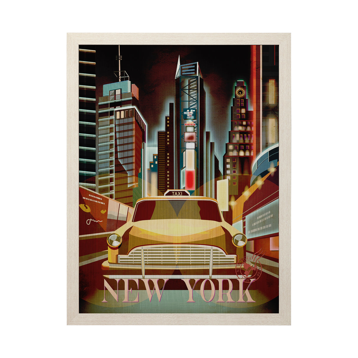 New York Go USA (L) by Mercana Studio a Hand Embellished Decograph Framed Art Print from Mercana - Luna Furniture