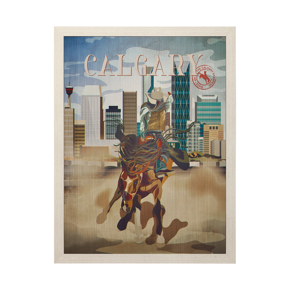 Calgary Go Canada (L) by Mercana Studio a Hand Embellished Decograph Framed Art Print from Mercana - Luna Furniture