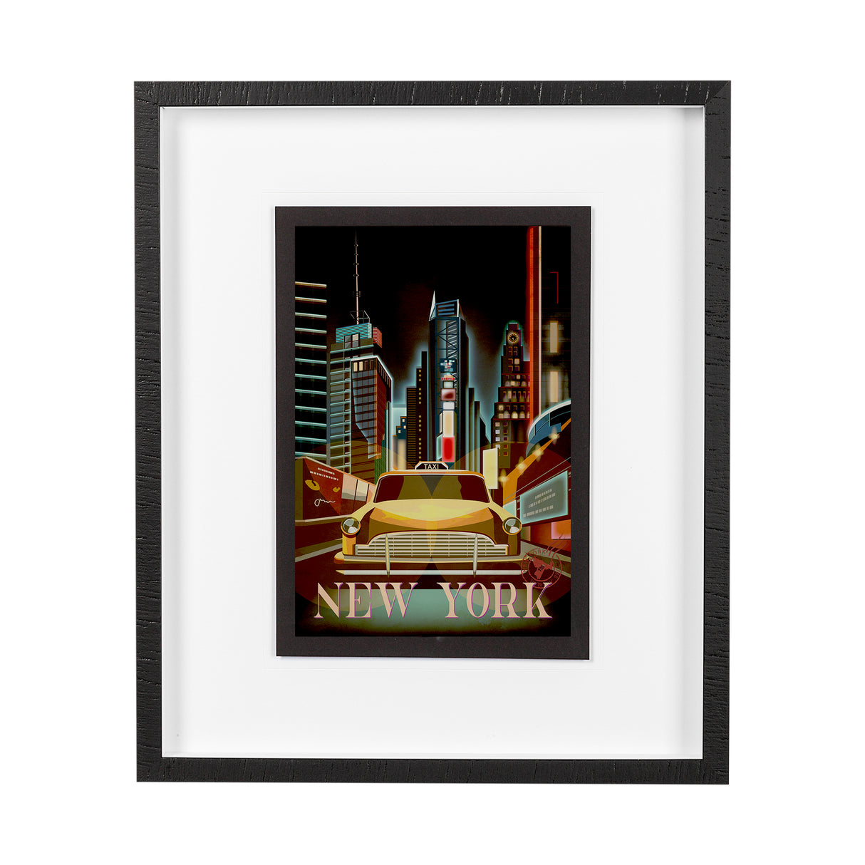 New York Go USA (M) by Mercana Studio a Framed Art Print Matted under Glass from Mercana - Luna Furniture
