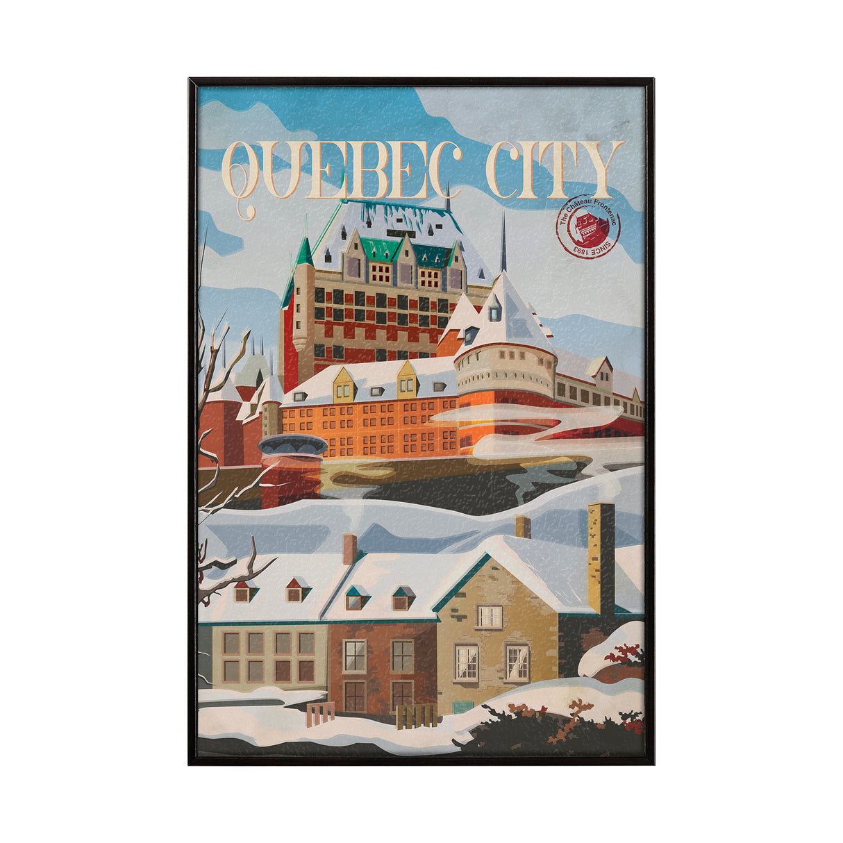 Quebec City Go Canada (SM) by Mercana Studio a Hand Embellished Decograph Framed Art Print from Mercana - Luna Furniture