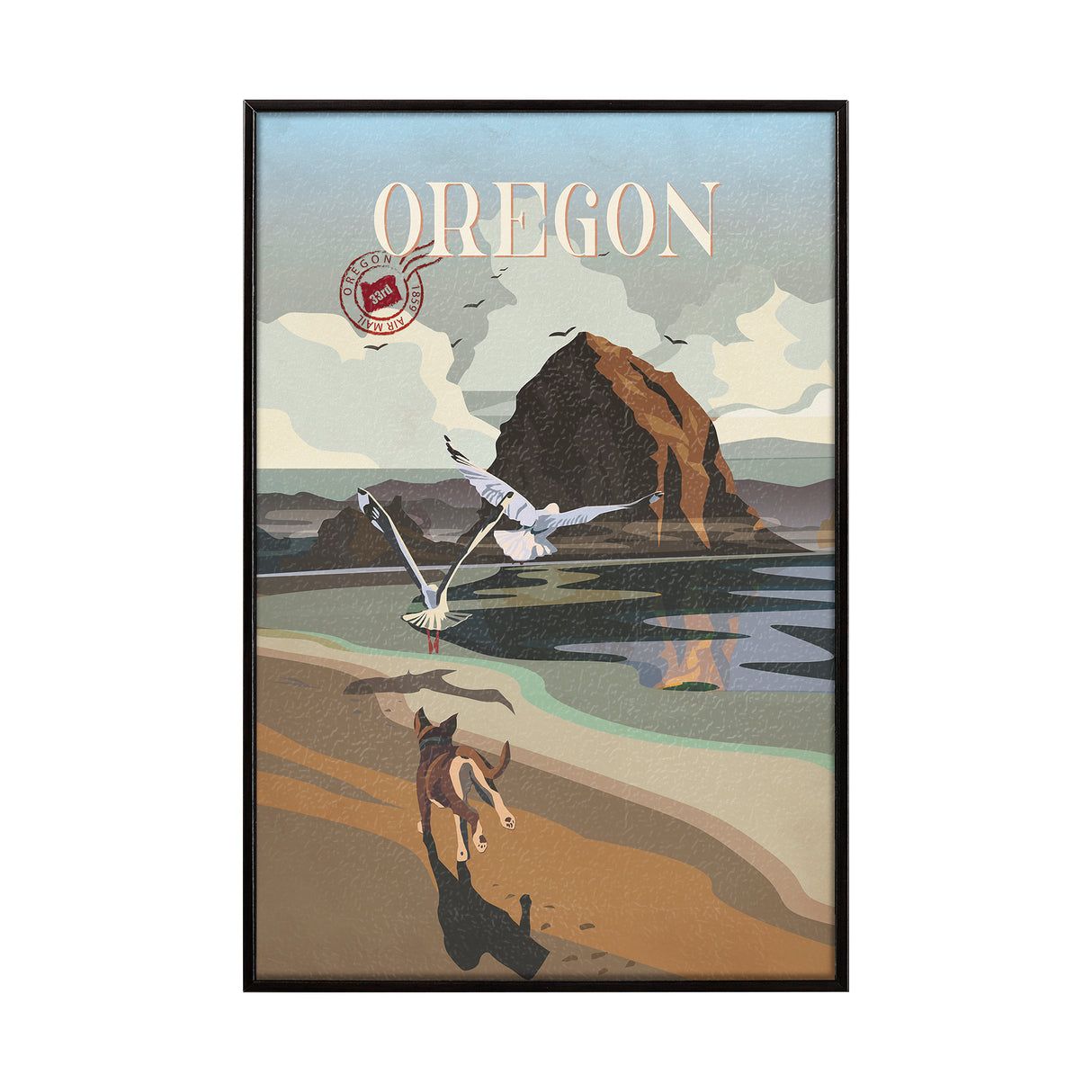 Oregon Go USA (SM) by Mercana Studio a Hand Embellished Decograph Framed Art Print from Mercana - Luna Furniture