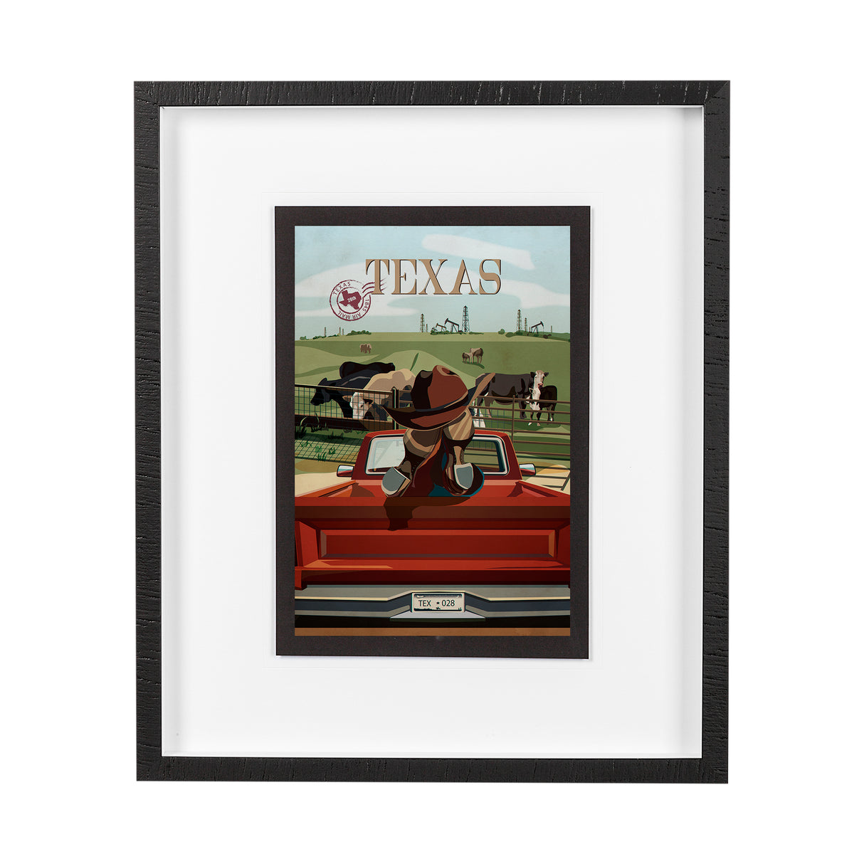 Texas Go USA (M) by Mercana Studio a Framed Art Print Matted under Glass from Mercana - Luna Furniture