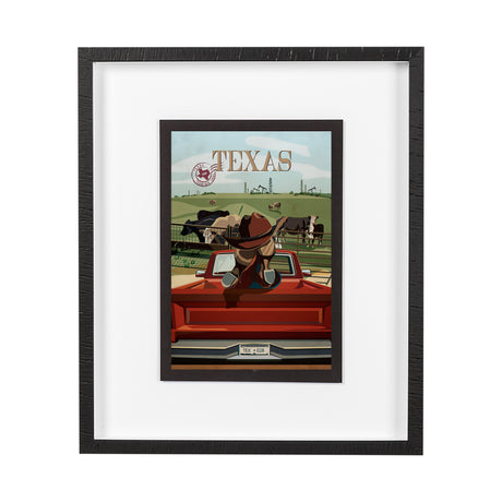 Texas Go USA (M) by Mercana Studio a Framed Art Print Matted under Glass from Mercana - Luna Furniture