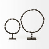 Rizwan (Large) Black Aluminum Braided Circular Object from Mercana - Luna Furniture