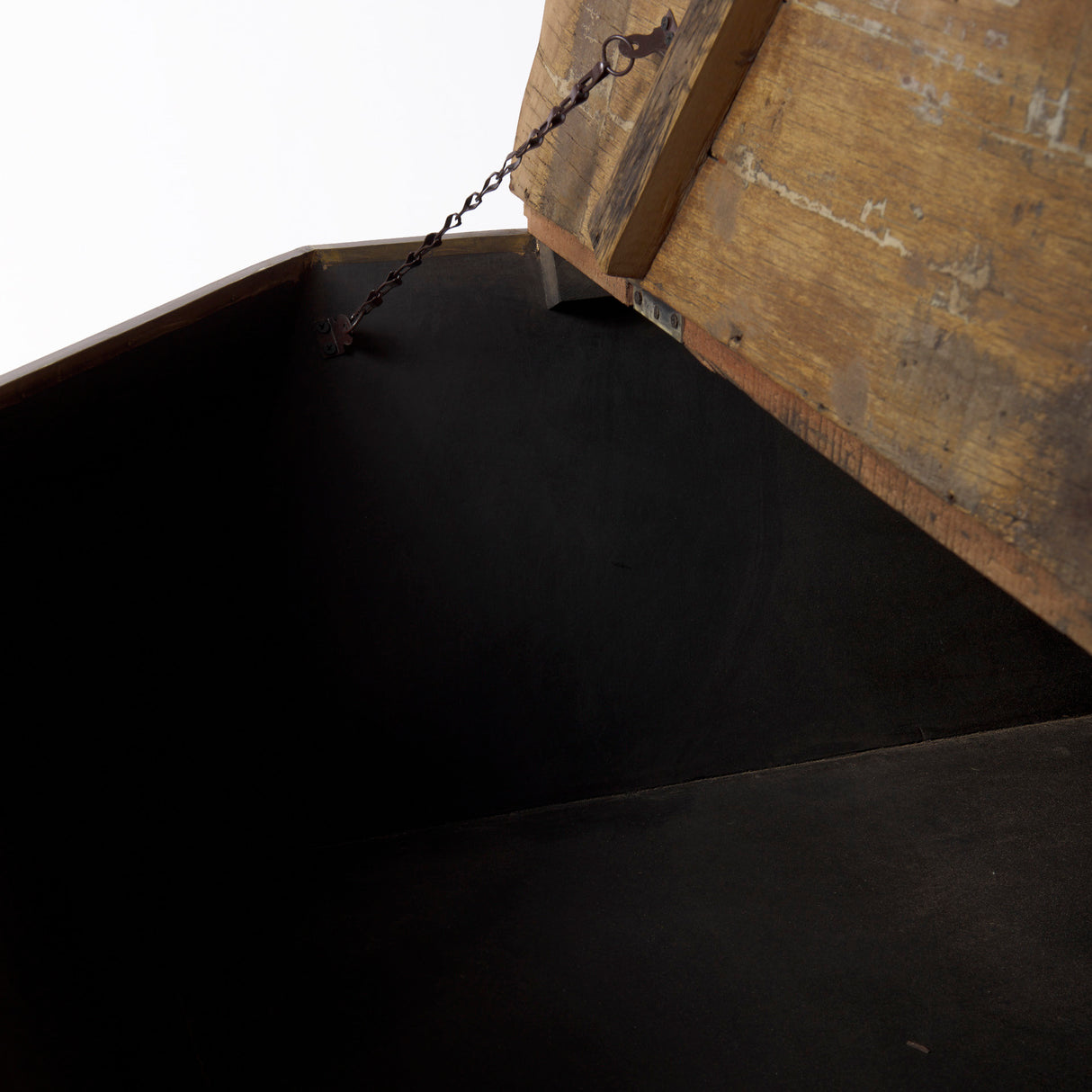 Esagono Octagonal Gold Metal-Clad Reclaimed Wood Coffee Table w/ Storage from Mercana - Luna Furniture