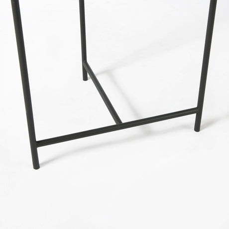 Stella 17L x 17W Gray Round Marble Top W/Black Base Accent Table from Mercana - Luna Furniture