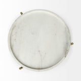 Stella 17L x 17W White Round Marble Top W/Gold Base Accent Table from Mercana - Luna Furniture
