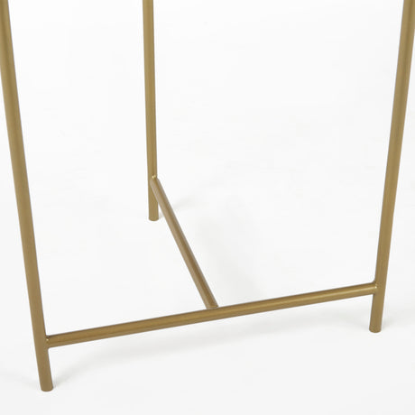 Stella 17L x 17W White Round Marble Top W/Gold Base Accent Table from Mercana - Luna Furniture