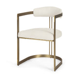 Hollyfield II Cream Fabric Seat W/ Gold Iron Frame Dining Chair from Mercana - Luna Furniture