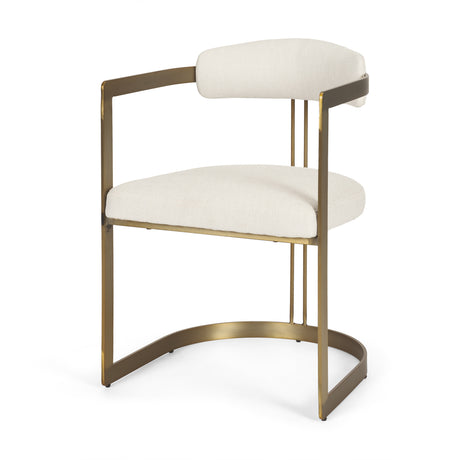Hollyfield II Cream Fabric Seat W/ Gold Iron Frame Dining Chair from Mercana - Luna Furniture